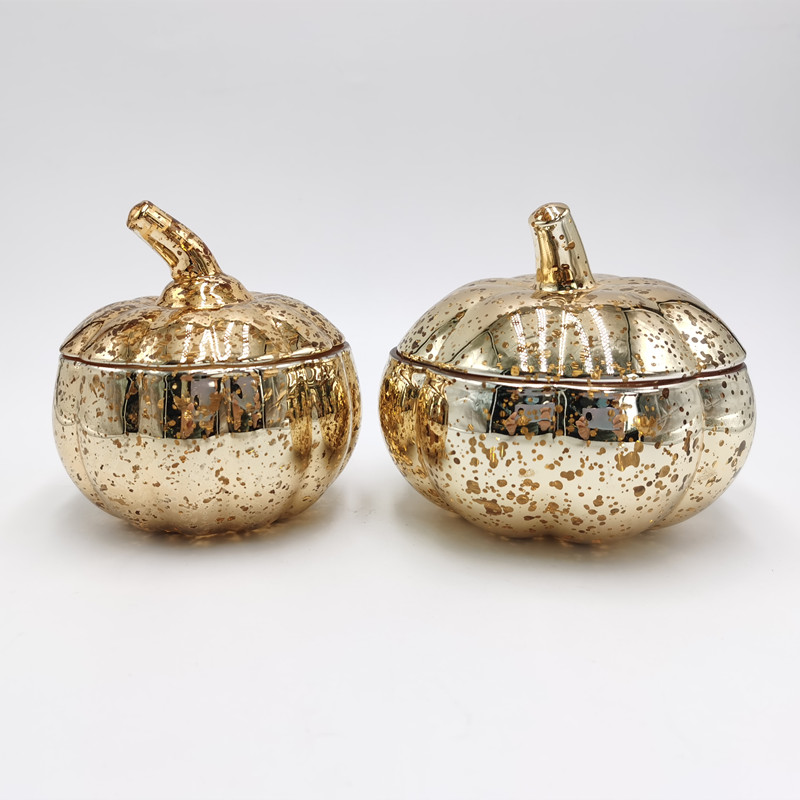 Pumpkin Glass Canister Cookie jar with Glass Lid