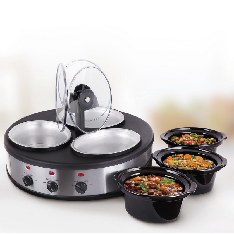 Triple Crock Pot 3 In 1 Triple Slow Cooker 1.5l X 3