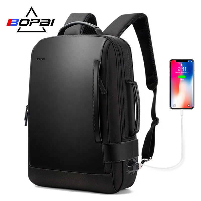 Customized trendy travel business anti theft college backpack charging waterproof fashion laptop backpack expandable for men