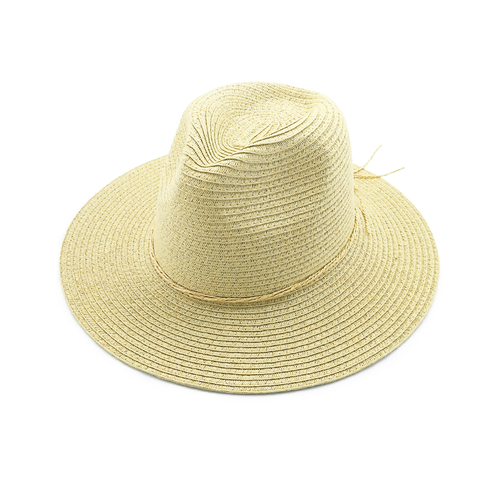 Customized cheap summer beach plain paper straw beach hat wholesale women and men panama hat