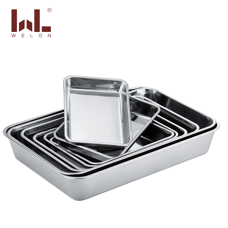 Stainless steel rectangle tray Japanese tray Deep tray