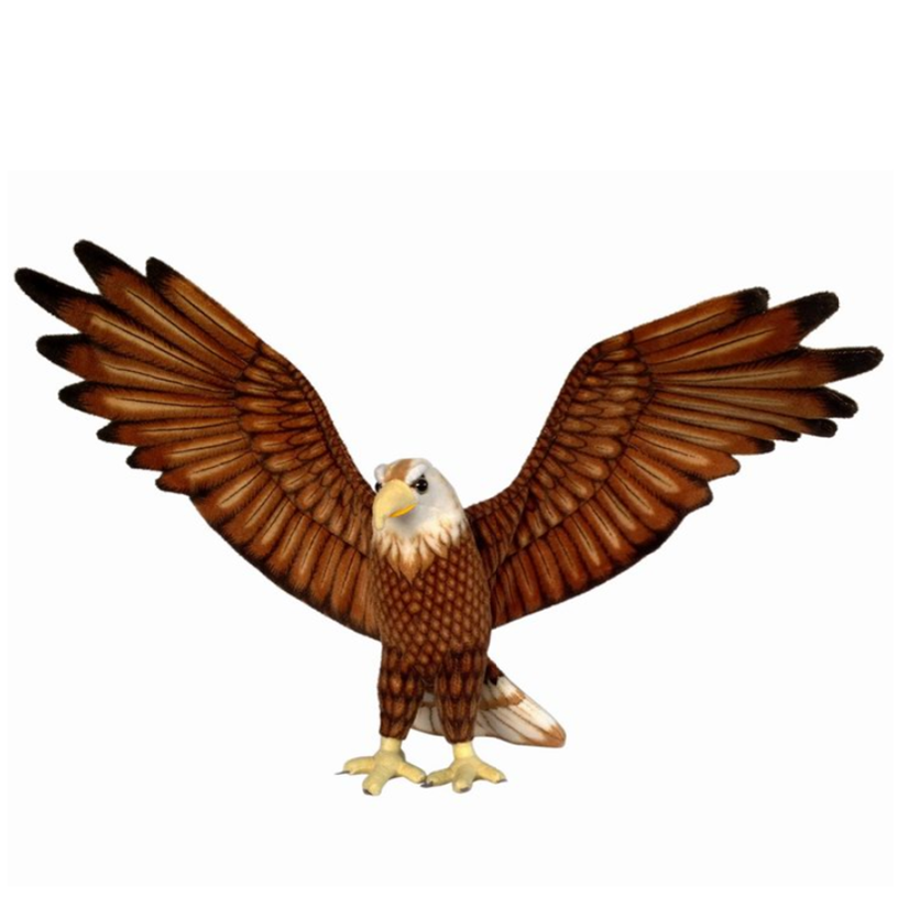 Realistic Animal Plush Toy Flying Eagle Brown, Gray