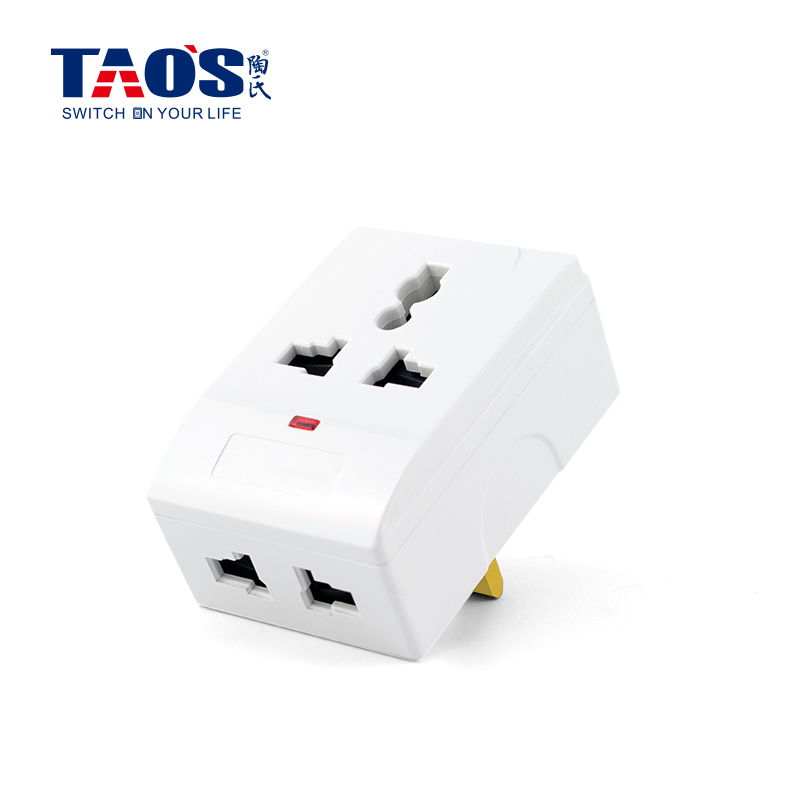 13A 3 way multi adaptor + neon