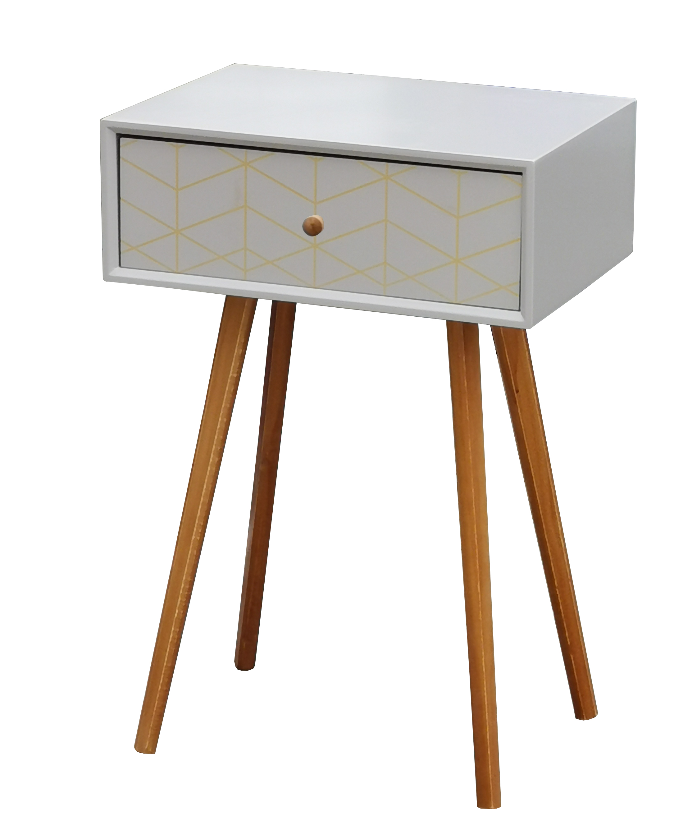 Wooden End Table With Drewer