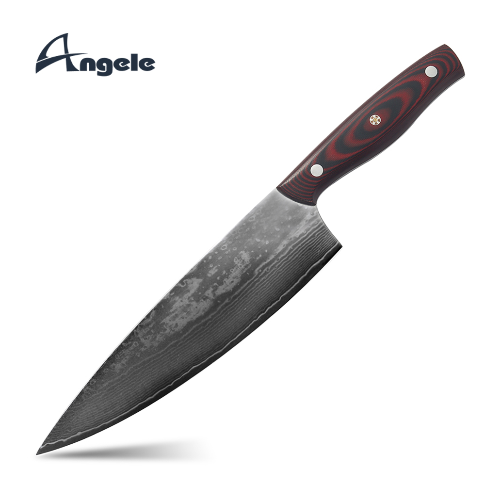 8inch damascus steel knife with G10 handle
