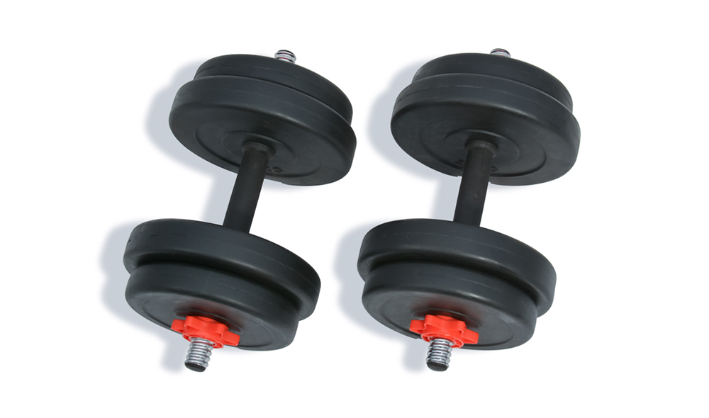Black concrete dumbbell
