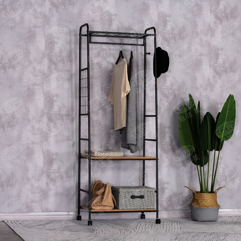 Coat Stand with Shelf, Clothes Airer on Wheels with Shoe Rack