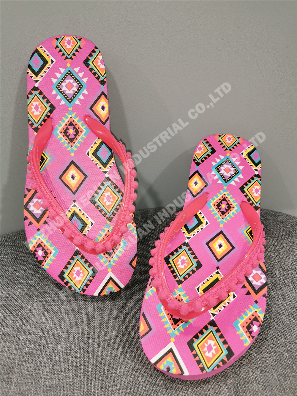 strap stitching cute dot cloth girl beach flip flops