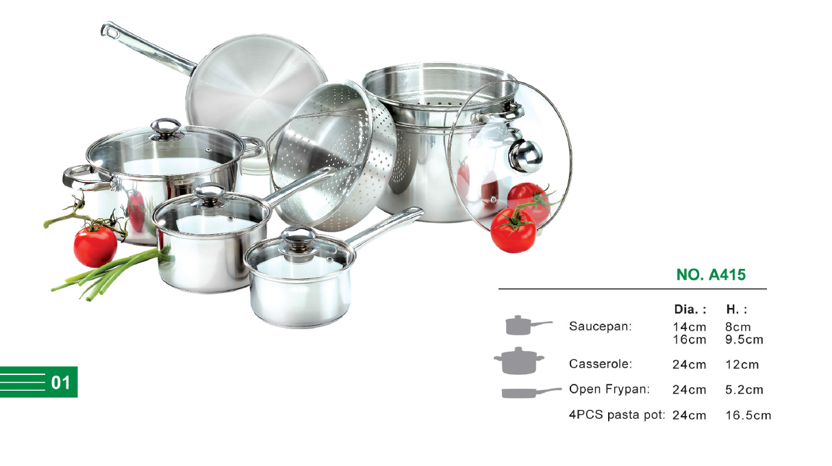 11Stainless Steel cookware sets