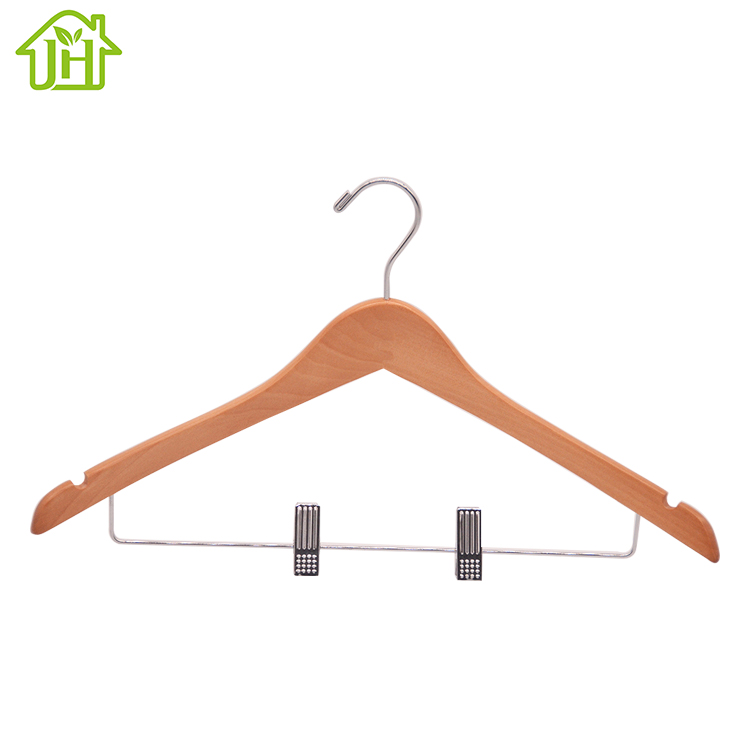Hot sale style personalized bulk custom contoured wooden suit clothes hangers for hotel