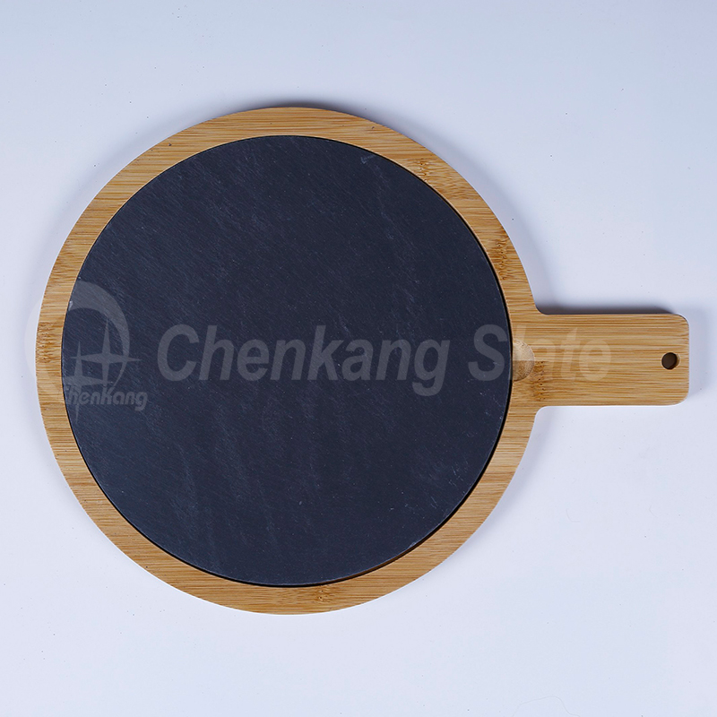 Slate And Bamboo Paddle Board Round