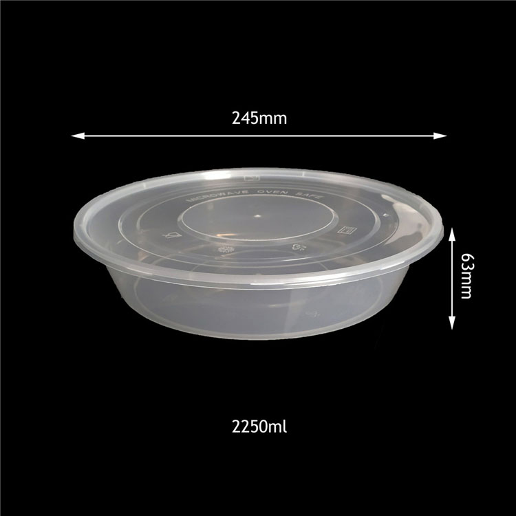 China Canton Fair Yiqiang 460 Disposable Plastic Storage Takeaway Microwavable Round Food Container Box Factory