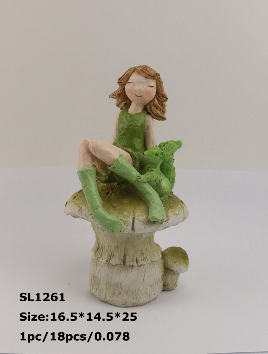 Resin decoration -garden series- Girl
