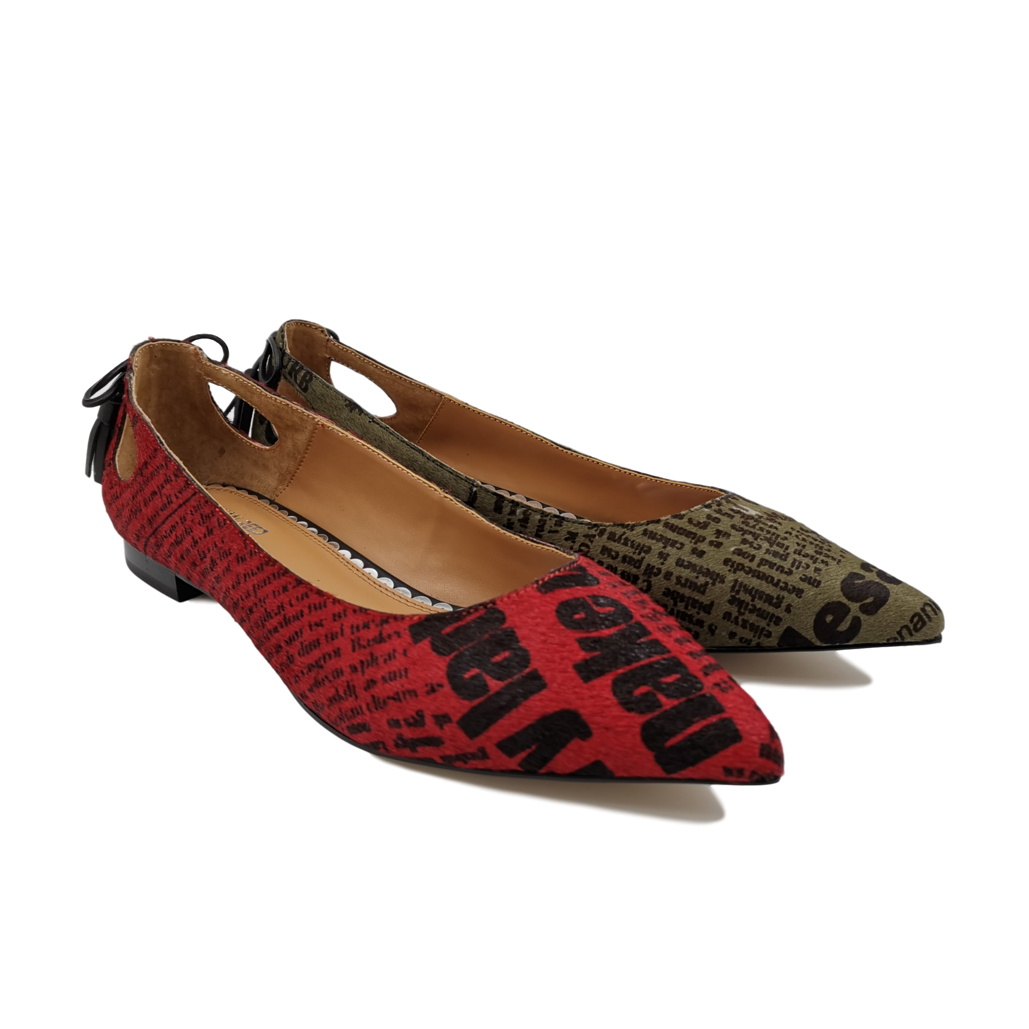 New fashion horse hair ladies flat sharp toe shoes