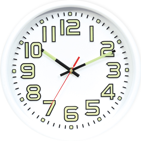 wall clock; quartz clock; luminous clock; simple round clock; 12inch 30cm