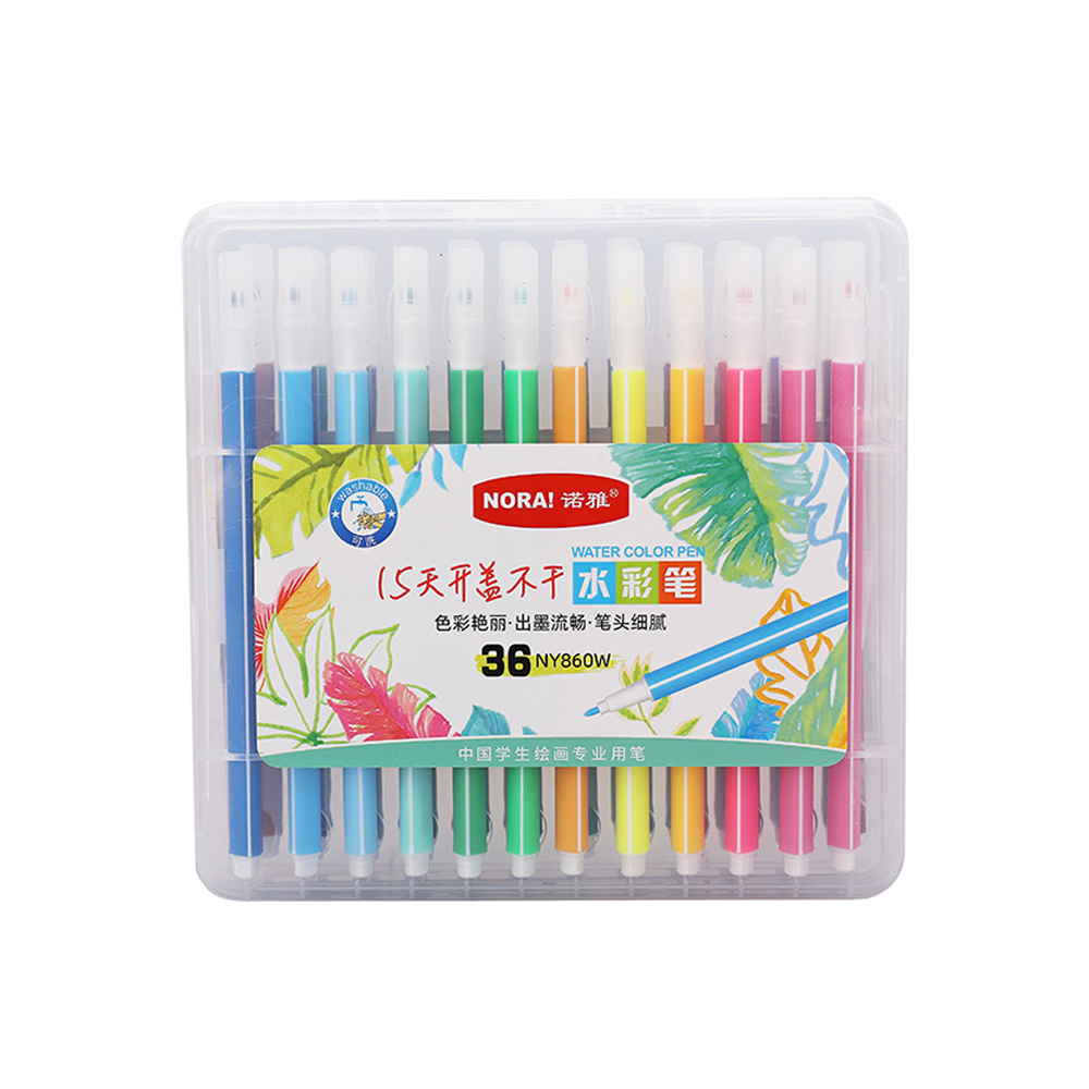 Slim washable triangle barrel water color pen 15days no dry without cap