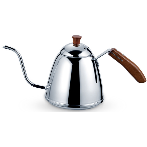 QZQ 900ml Pour Over Stainless Steel Coffee Kettle with Real Wood Handle
