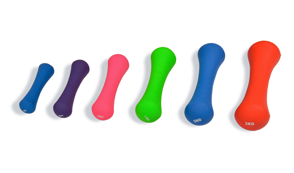 Spherical neoprene dumbbell
