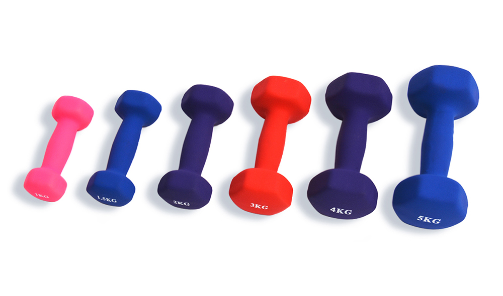 Hex neoprene coated dumbbell