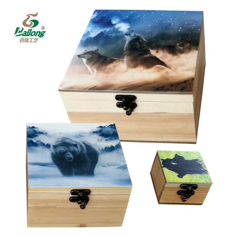 Wood Craft Pine Wood Storage Box Wooden Gift Box