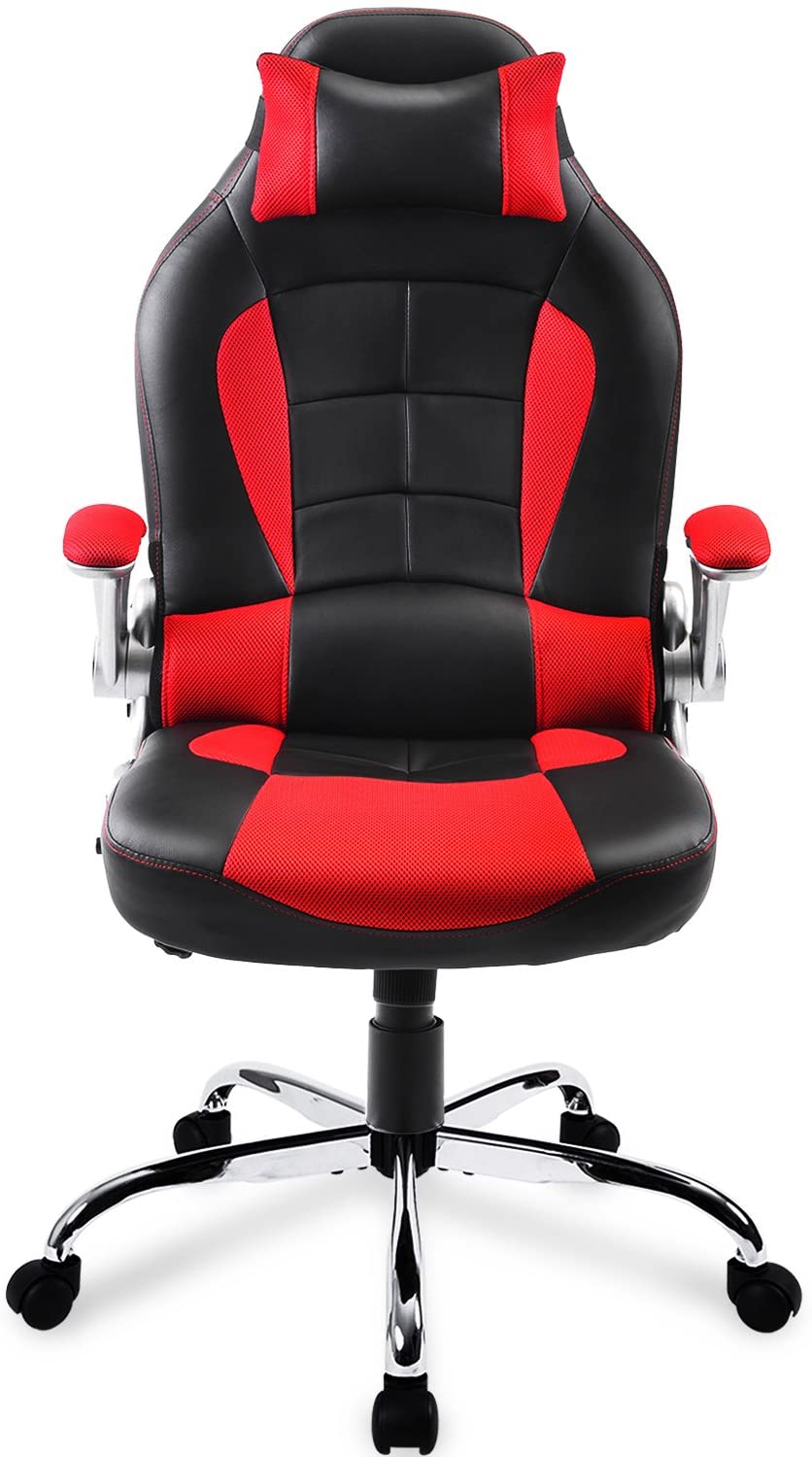 pu gaming chair with footrest