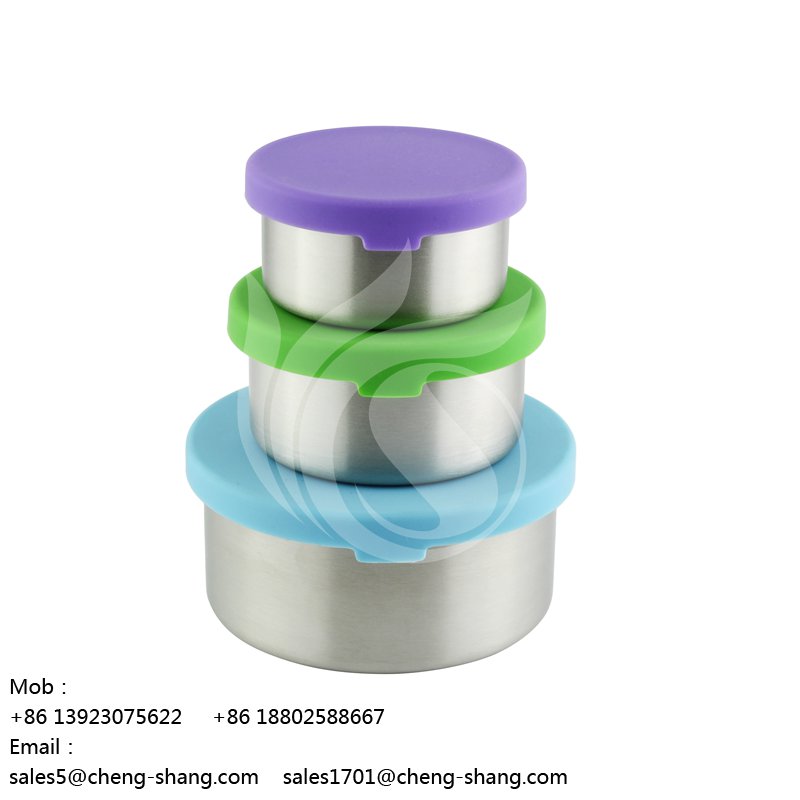 150ml 200ml 400ml Food Grade Container Sift-Proof Silicon Lid Stainless Steel 304 Sealing Lunch box