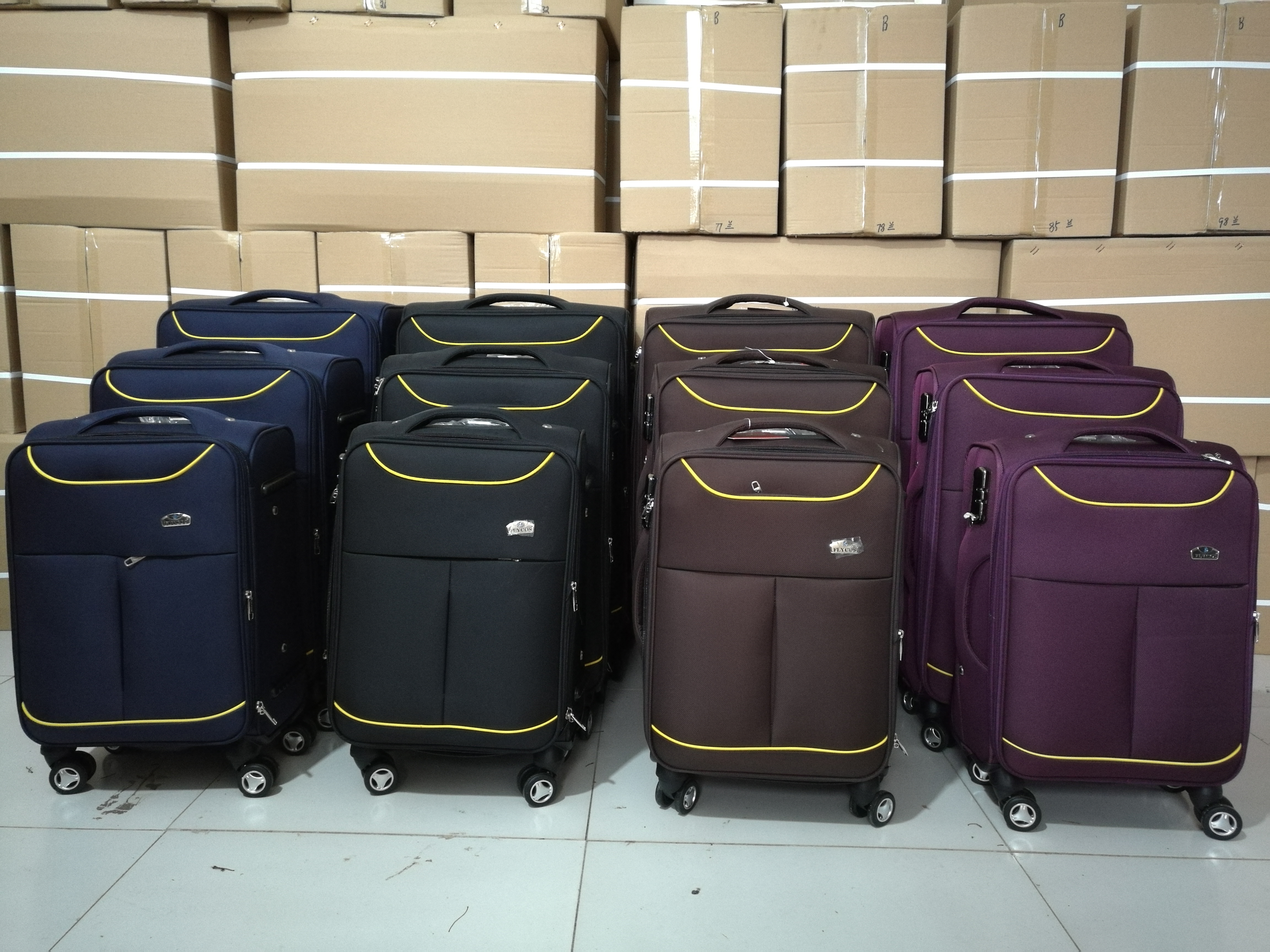wholesales factory price nylon aluminium trolley spinner custom designer travel luggage