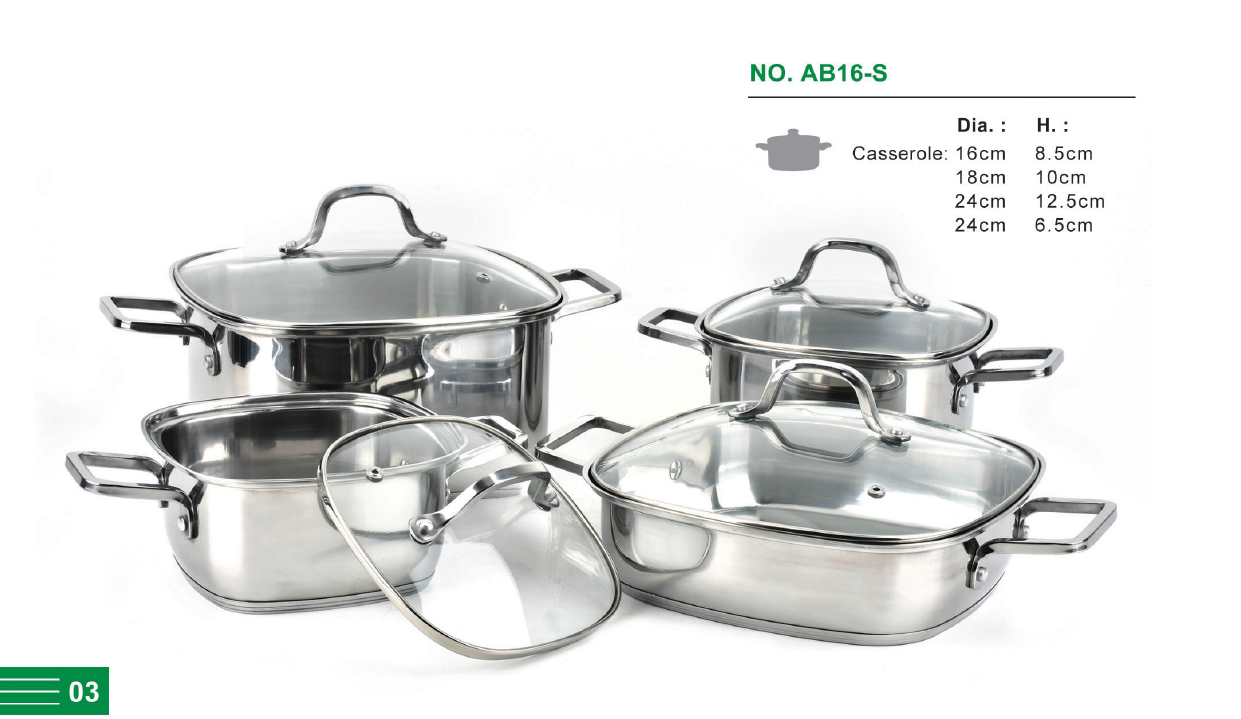8pcs Stainless Steel cookware set