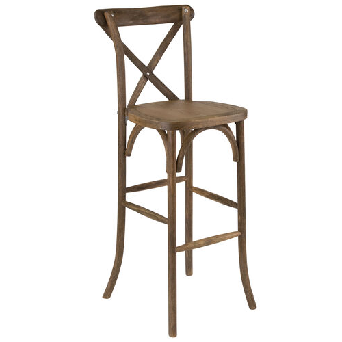 Wood Cross Back Barstool