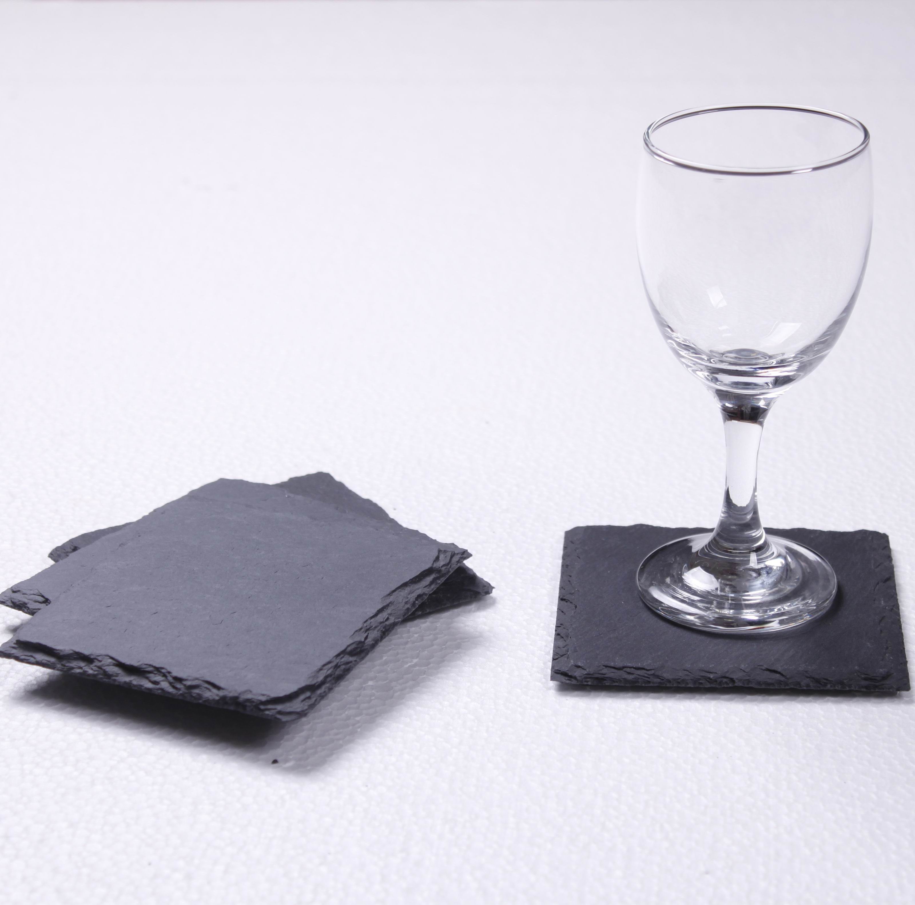 Slate Coasters Square Rough Chipped Edges
