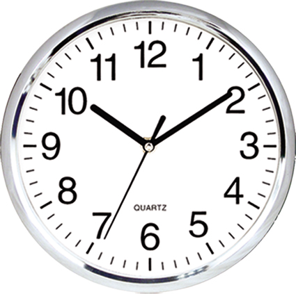 Wall clock; quartz clock; best sale; cheap; promotion; simple round clock; plated; 9.5inch 24.3cm