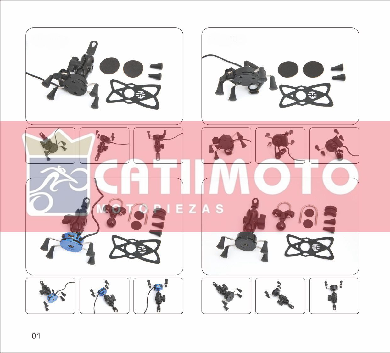 Motorcycle mobile phone bracket with charger