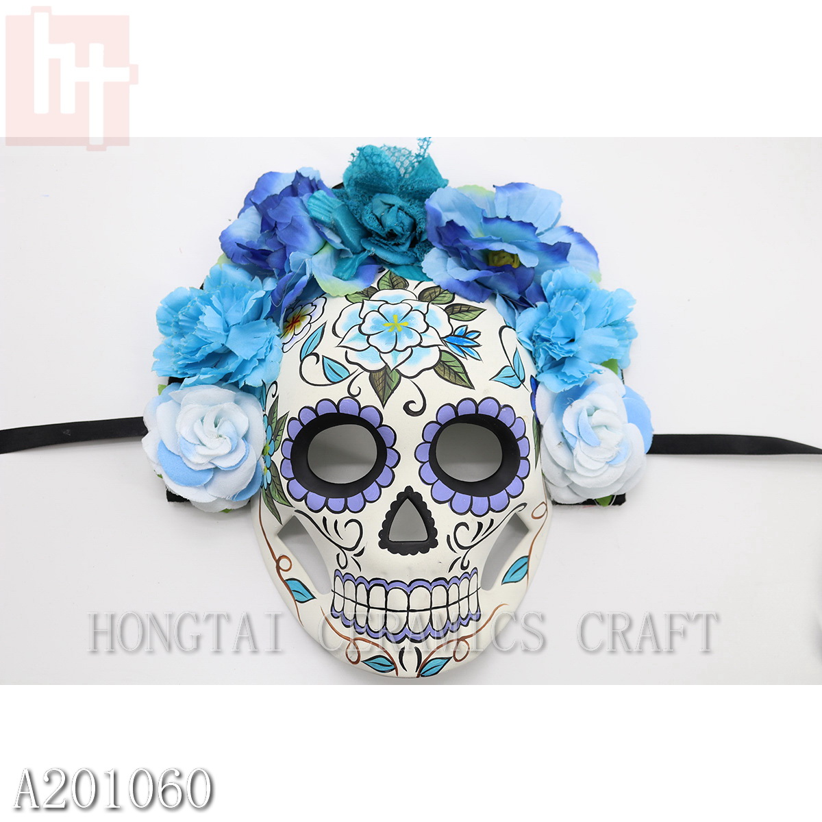 Day of the Dead Mask with Flower A201060