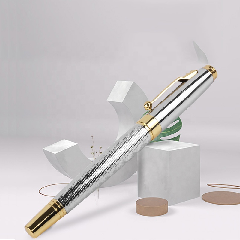 Asia stationery SY6027R Brass Highly textured roller ball pen