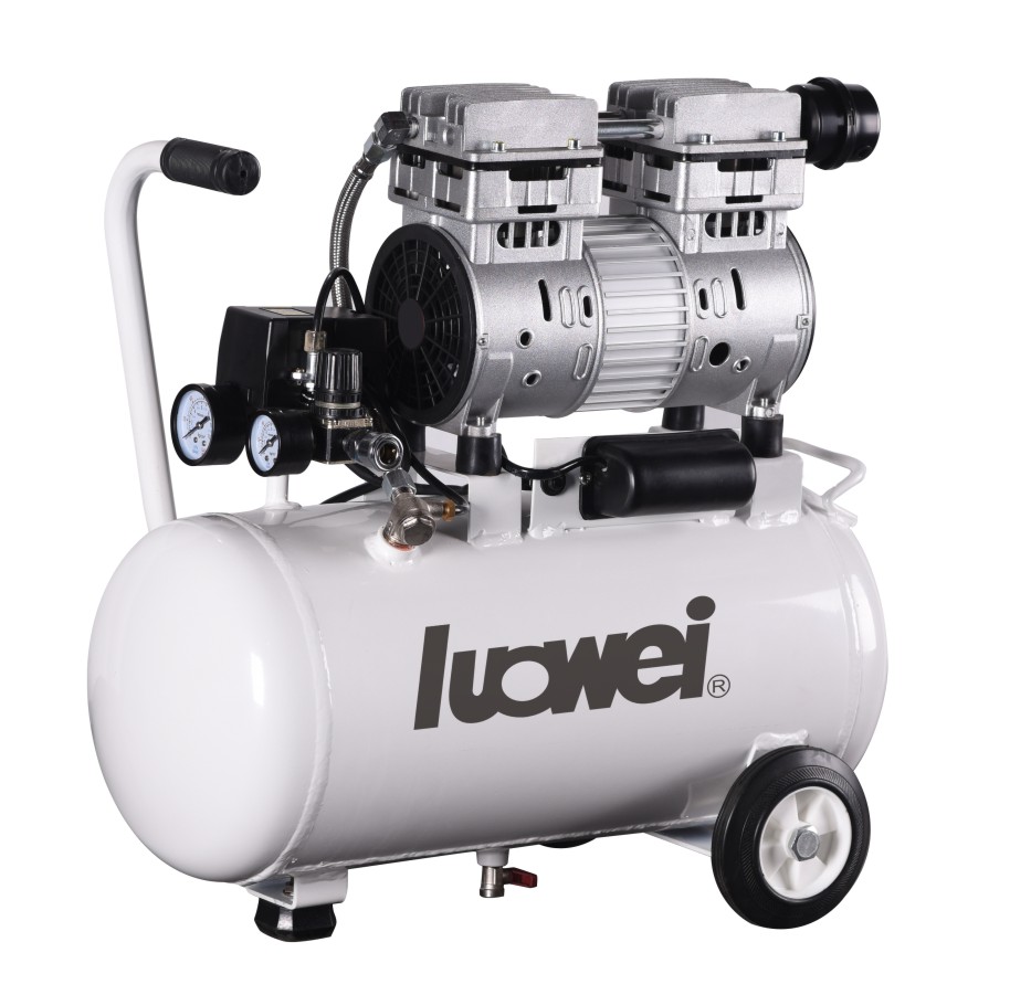 Oil-less silenced compressor