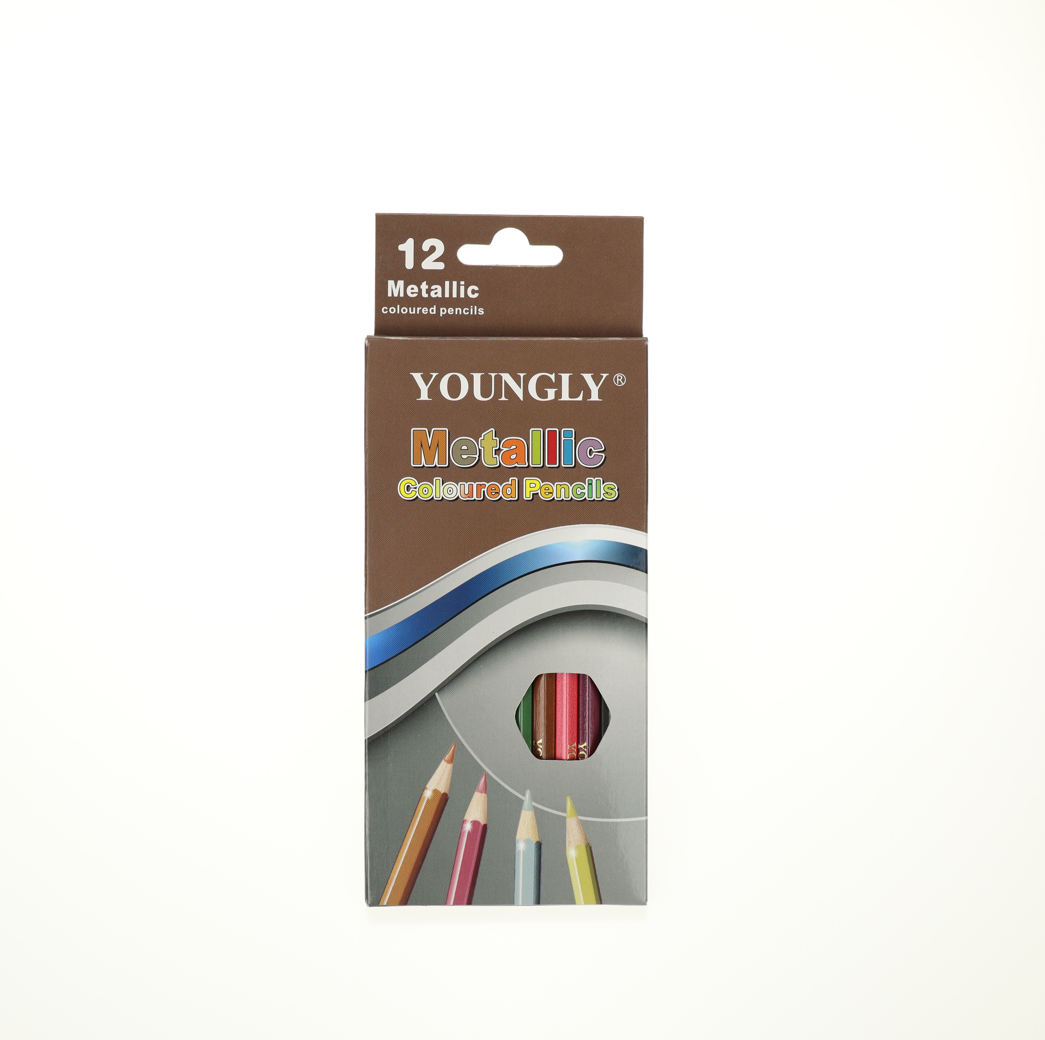 12 metallic color pencils in paperbox