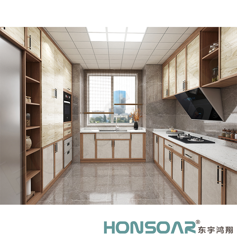 000AAA-Kitchen Furniture Shaker Style Melamine Board Carcass PVC Cupboard Door Kitchen Cabinet