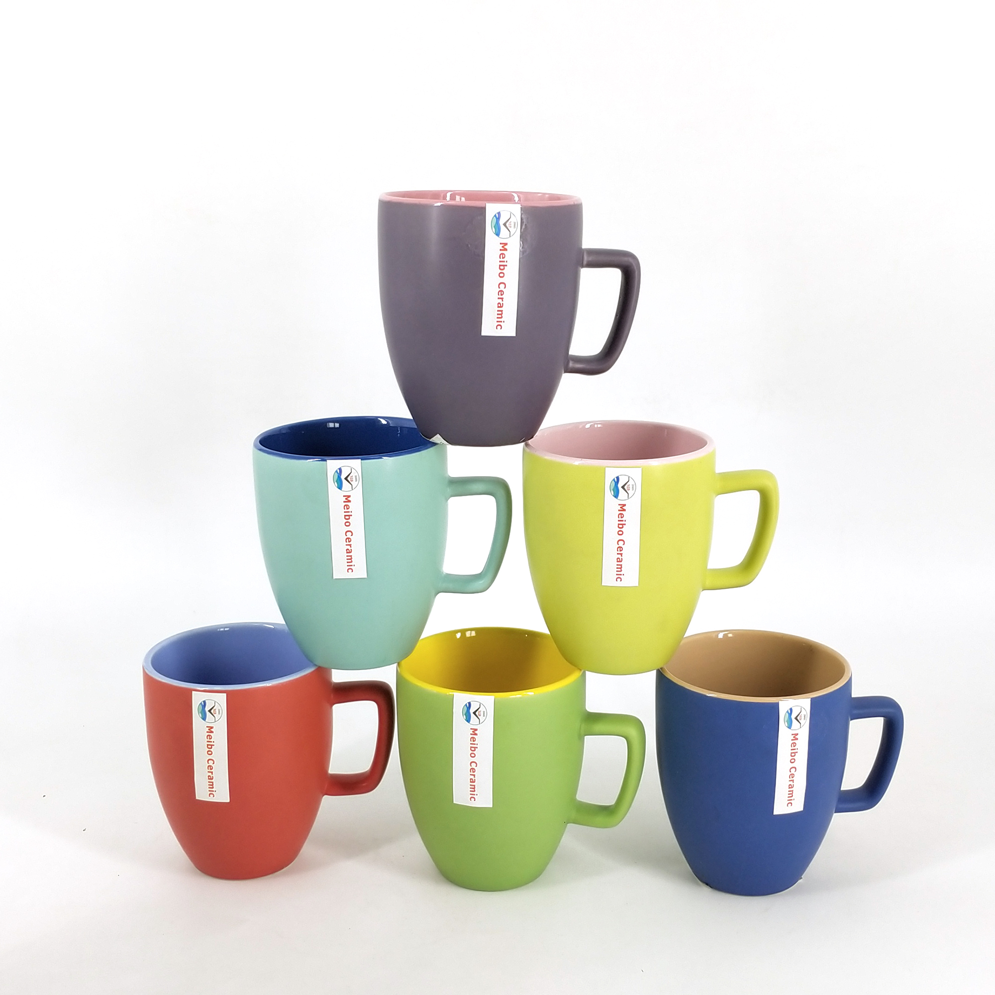 Matte color 9oz two tone clor glazed mug