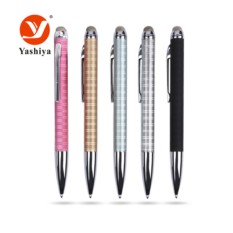 Asia stationery SYT037 aluminum Minimal straight-shape twist action ballpoint pen with stylus