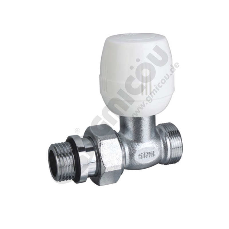 Straight manual radiator valve with male thread