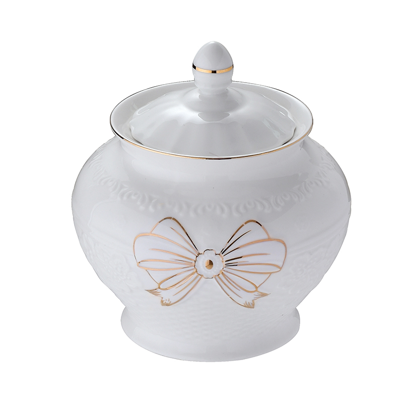 Embossed sugar pot