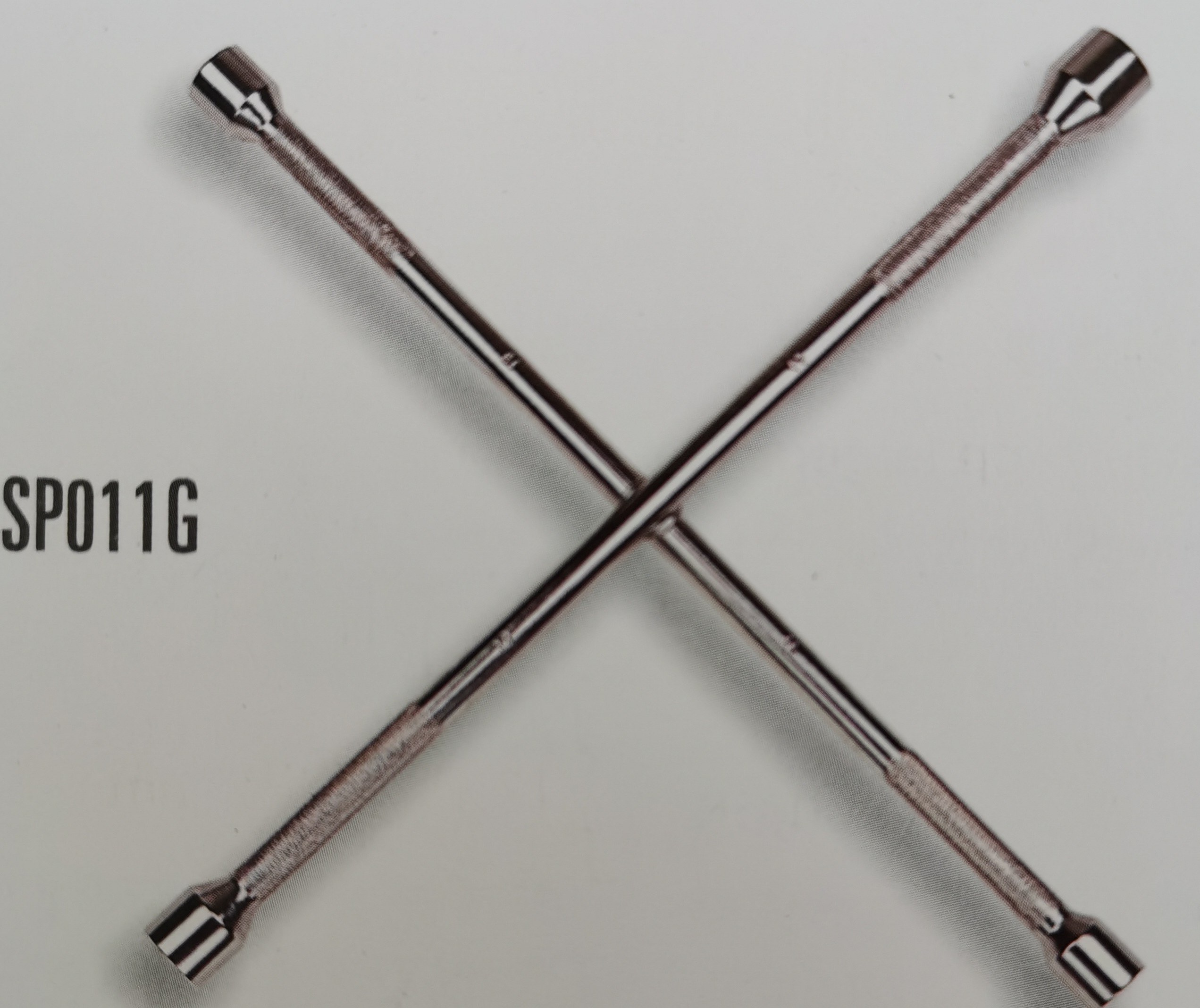 Cross rim wrench fully polished knurling handle