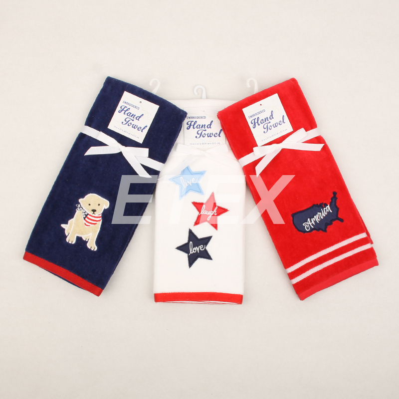 100%Cotton Americana Velour embroidery tea towel hand towel