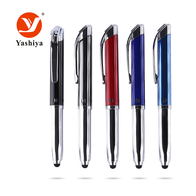 Asia stationery SYC235 aluminium stylus ball pen with light at the tip
