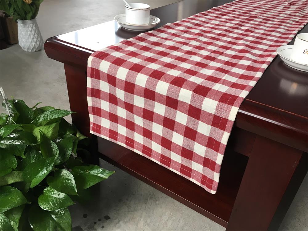 yarn-dyed check table cloth/table runner from factory