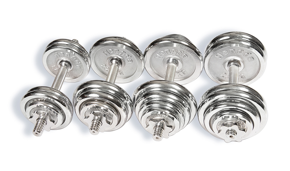 Adjustable chrome dumbbell