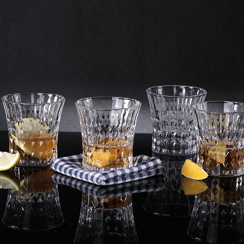 8oz Old fashion Classical Engraved Glass Whisky Cup