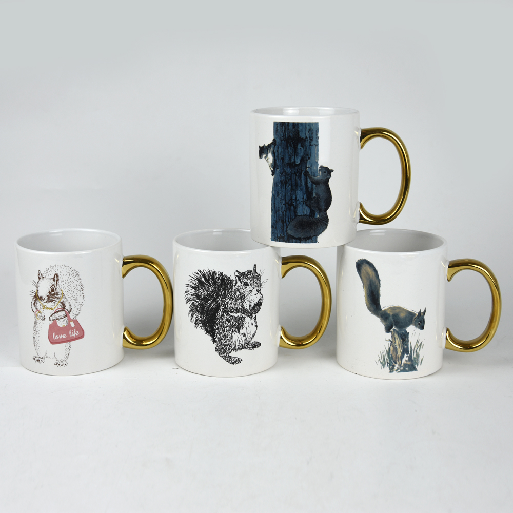 14oz Can Shape Mug with Electroplated Handle and Decal