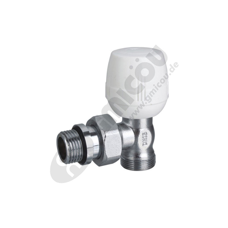 Angle manual radiator valve with male thread