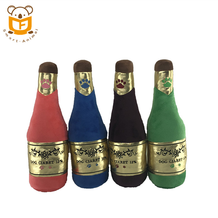 Plush dog Pet Toys squeaky Drink Bottle toy for dog chew